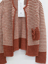 SWAYING 25 Autumn/Winter Chunky Striped Pocket Detail Cardigan SW-SW25AW1T28C1S2-LZ Chestnut Brown